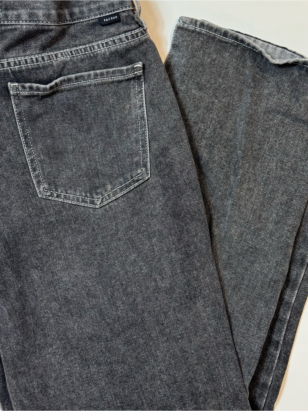 Pacsun Womens Low Rise Straight Leg Jeans Size 27 Black Denim Jeans Button Fly